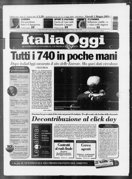 Italia oggi : quotidiano di economia finanza e politica